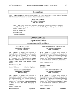 Corrections COMMERCIAL Liquidation Notices Appointment of