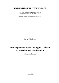 UNIVERZITA KARLOVA V PRAZE Franco years in Spain through El