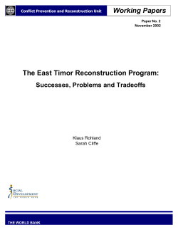 The East Timor Reconstruction Program