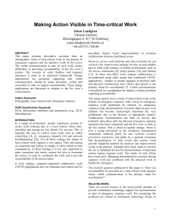 Making Action Visible in Time-critical Work