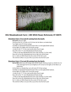 Directions to EKU`s Meadowbrook Farm