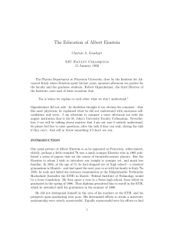 The Education of Albert Einstein