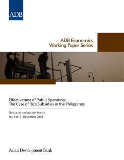 Effectiveness of Public Spending: The Case of Rice Subsidies in the