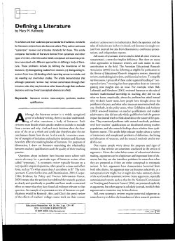 Defining a Literature - NIU College of Education