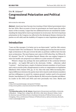 Congressional Polarization and Political Trust