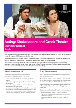 Acting: Shakespeare and Greek Theatre