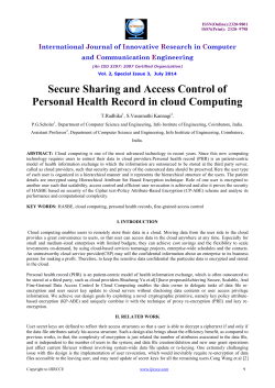 Secure Sharing and Access Control of Personal Health Record in