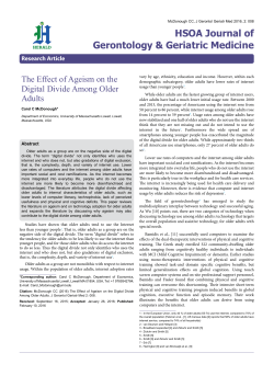 The Effect of Ageism on the Digital Divide Among Older Adults