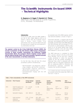 The Scientific Instruments On-board XMM – Technical Highlights