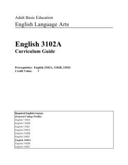 English 3102A Curriculum Guide