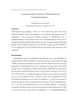 Computing the Redox Potentials of Phenothiazine and N