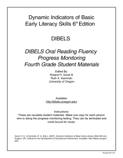 Dynamic Indicators of Basic Early Literacy Skills 6th Edition DIBELS