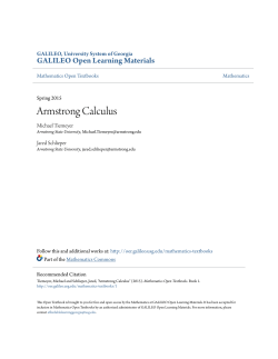 Armstrong Calculus - GALILEO Open Learning Materials