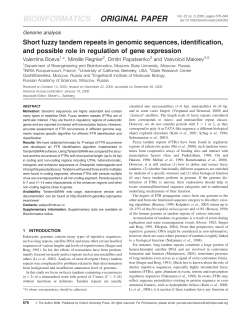 Short fuzzy tandem repeats in genomic sequences, identification