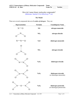 ALE 8. Nomenclature of Binary Molecular Compounds