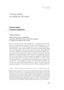 Piketty`s Provocative Contradiction