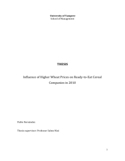 THESIS Influence of Higher Wheat Prices on Ready-‐to