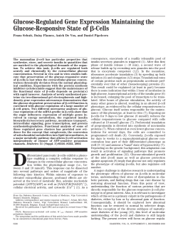 Glucose-Regulated Gene Expression Maintaining the Glucose