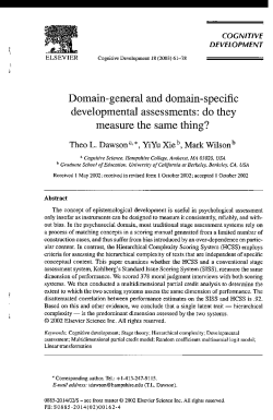 Domain-general and domain-specific developmental