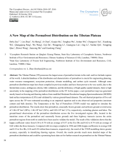 A New Map of the Permafrost Distribution on the Tibetan Plateau