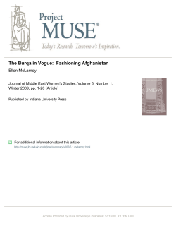 The Burqa in Vogue: Fashioning Afghanistan