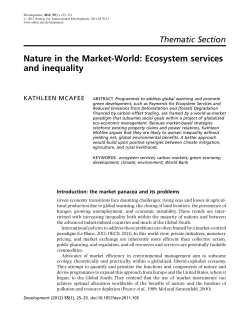 Nature in the Market-World: Ecosystem services and