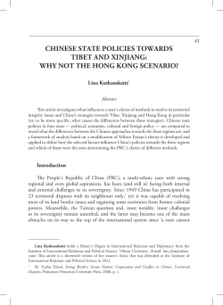 chinese state policies towards tibet and xinjiang: why not the hong
