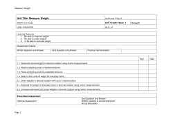 Unit Title: Measure: Weight