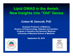 Lipid GWAS in the Amish: p New Insights into “Old” Genes
