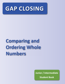 Comparing and Ordering Whole Numbers