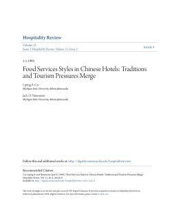 Food Services Styles in Chinese Hotels