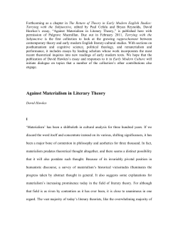 Against Materialism in Literary Theory
