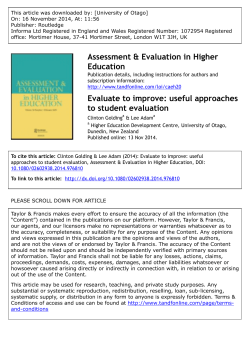 Evaluate to improve: useful approaches to student evaluation