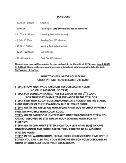 SCHEDULE HOW TO CHECK IN FOR YOUR EXAM CHECK IN