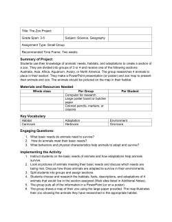 Summary of Project: Materials and Resources Needed: Key