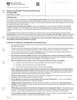 Consent for Prenatal Chromosome Microarray Testing (CMA