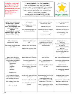 child / parent activity cards - Great Start Collaborative Wayne