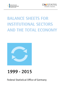 Balance sheets for institutional sectors and the total economy 1999