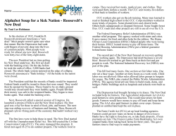 Alphabet Soup for a Sick Nation - Roosevelt`s New Deal