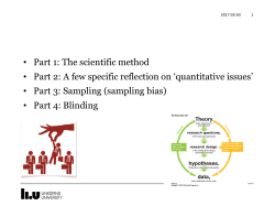 Quantitative reserach Methods