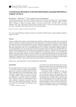 Asynchronous fluctuation of soil microbial biomass and plant litterfall