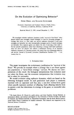 On the Evolution of Optimizing Behavior