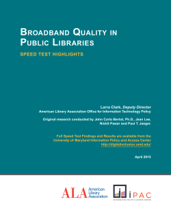 Broadband Quality in Public Libraries