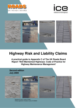 Highway Risk and Liability Claims