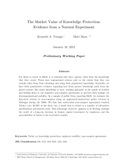 The Market Value of Knowledge Protection: Evidence from a Natural