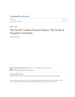 The North Carolina Dissent Statutes
