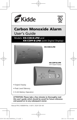 Carbon Monoxide Alarm User`s Guide