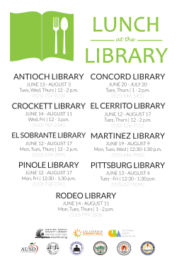 JUNE 12 - AUGUST 17 Mon, Fri | 12:30