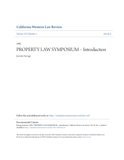 PROPERTY LAW SYMPOSIUM -- Introduction