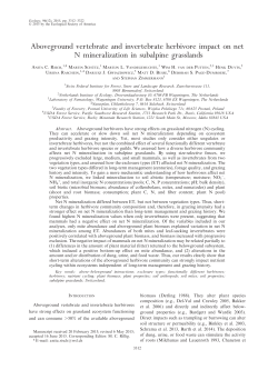 Aboveground vertebrate and invertebrate herbivore impact on net N